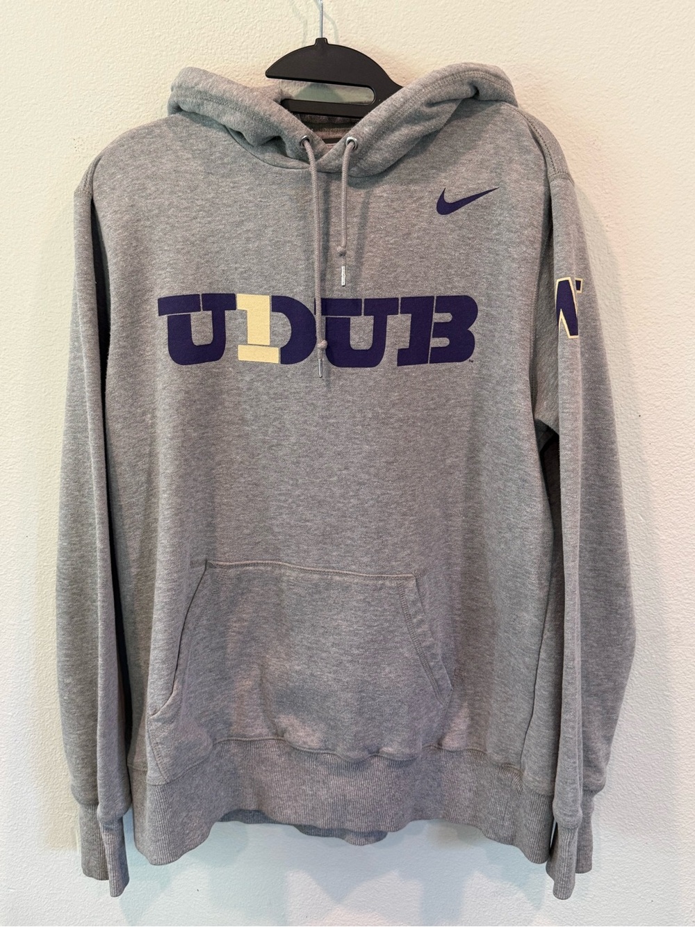 Nike UW Huskies Hoodie XL Gray Fleece Pullover NCAA College Football Y2K
